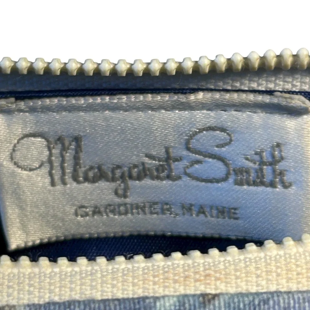 Margaret Smith‎ Floral Watercolor Canvas Zip Tote Bag Gardiner Maine Vtg 70s-80s